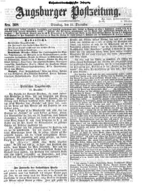 Augsburger Postzeitung Dienstag 31. Dezember 1867