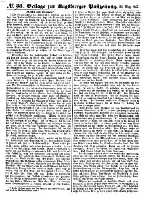 Augsburger Postzeitung Donnerstag 22. August 1867