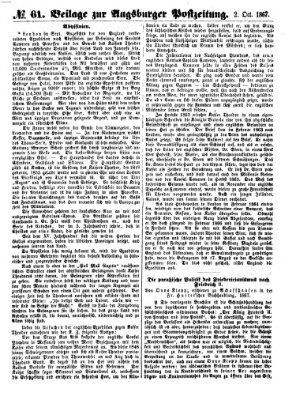 Augsburger Postzeitung Mittwoch 2. Oktober 1867