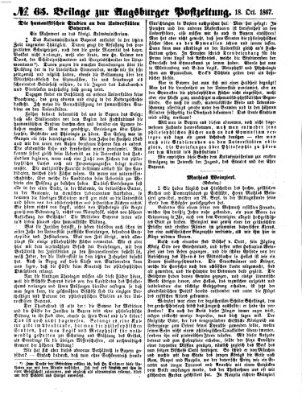 Augsburger Postzeitung Freitag 18. Oktober 1867