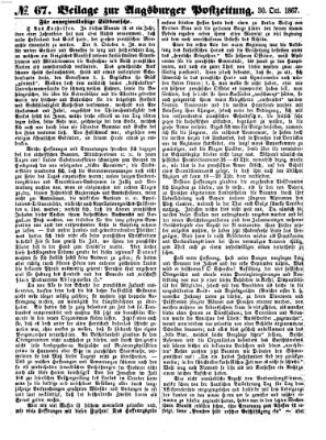 Augsburger Postzeitung Mittwoch 30. Oktober 1867