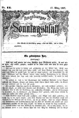 Augsburger Sonntagsblatt (Augsburger Postzeitung) Sonntag 17. März 1867