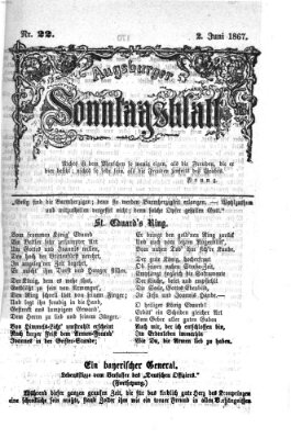 Augsburger Sonntagsblatt (Augsburger Postzeitung) Sonntag 2. Juni 1867