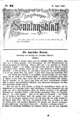 Augsburger Sonntagsblatt (Augsburger Postzeitung) Sonntag 9. Juni 1867