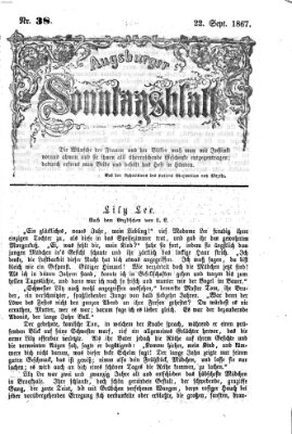 Augsburger Sonntagsblatt (Augsburger Postzeitung) Sonntag 22. September 1867