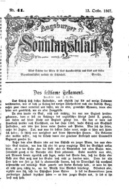 Augsburger Sonntagsblatt (Augsburger Postzeitung) Sonntag 13. Oktober 1867