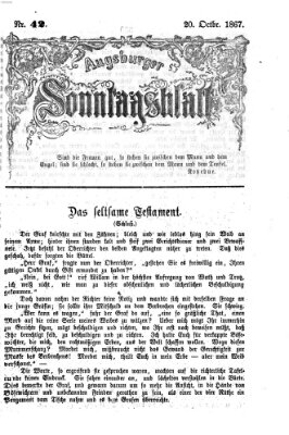 Augsburger Sonntagsblatt (Augsburger Postzeitung) Sonntag 20. Oktober 1867