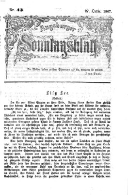 Augsburger Sonntagsblatt (Augsburger Postzeitung) Sonntag 27. Oktober 1867