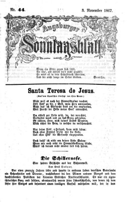 Augsburger Sonntagsblatt (Augsburger Postzeitung) Sonntag 3. November 1867