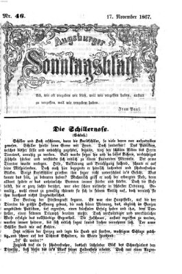 Augsburger Sonntagsblatt (Augsburger Postzeitung) Sonntag 17. November 1867