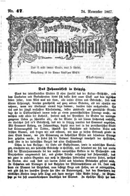 Augsburger Sonntagsblatt (Augsburger Postzeitung) Sonntag 24. November 1867