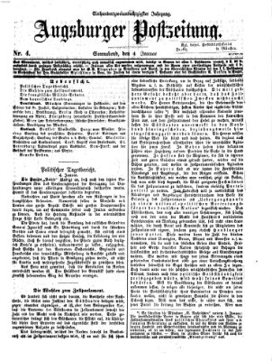 Augsburger Postzeitung Samstag 4. Januar 1868