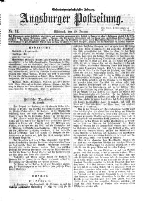 Augsburger Postzeitung Mittwoch 15. Januar 1868