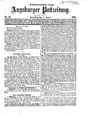 Augsburger Postzeitung Donnerstag 16. Januar 1868