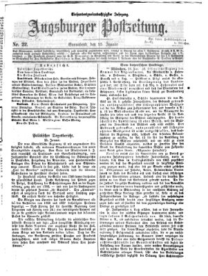 Augsburger Postzeitung Samstag 25. Januar 1868