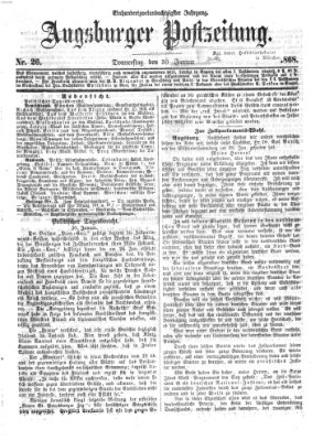 Augsburger Postzeitung Donnerstag 30. Januar 1868