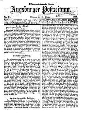 Augsburger Postzeitung Mittwoch 12. Februar 1868