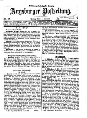 Augsburger Postzeitung Freitag 14. Februar 1868