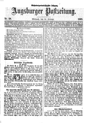 Augsburger Postzeitung Mittwoch 26. Februar 1868