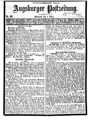 Augsburger Postzeitung Mittwoch 4. März 1868