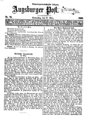 Augsburger Postzeitung Donnerstag 26. März 1868