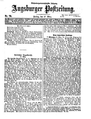 Augsburger Postzeitung Freitag 27. März 1868