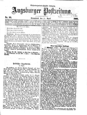 Augsburger Postzeitung Samstag 11. April 1868