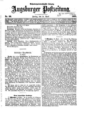 Augsburger Postzeitung Freitag 24. April 1868