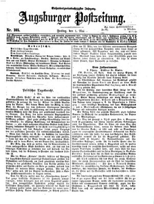 Augsburger Postzeitung Freitag 1. Mai 1868