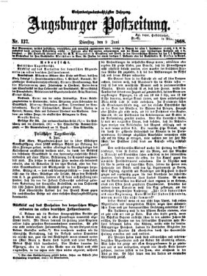 Augsburger Postzeitung Dienstag 9. Juni 1868