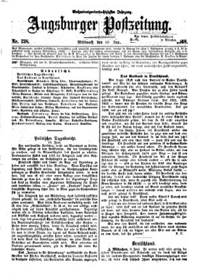 Augsburger Postzeitung Mittwoch 10. Juni 1868