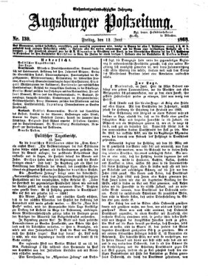 Augsburger Postzeitung Freitag 12. Juni 1868