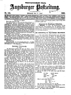 Augsburger Postzeitung Mittwoch 17. Juni 1868