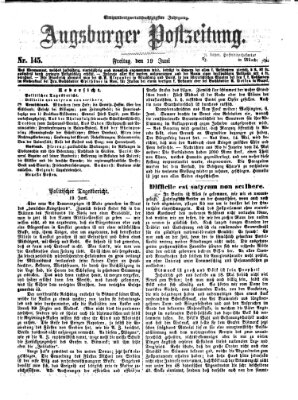 Augsburger Postzeitung Freitag 19. Juni 1868