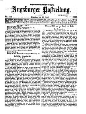 Augsburger Postzeitung Dienstag 23. Juni 1868