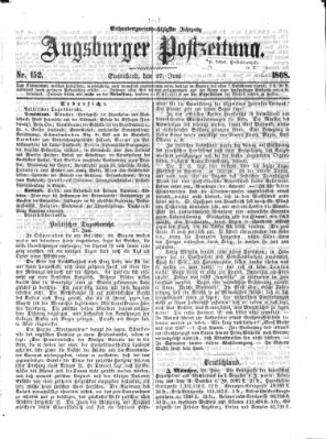 Augsburger Postzeitung Samstag 27. Juni 1868