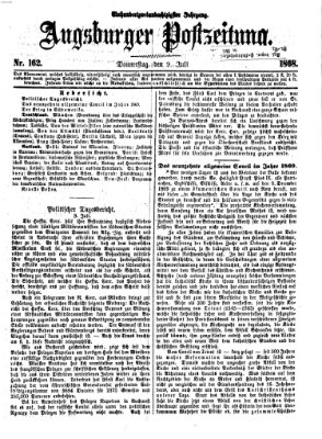 Augsburger Postzeitung Donnerstag 9. Juli 1868