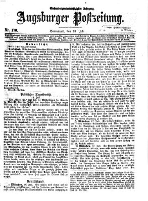 Augsburger Postzeitung Samstag 18. Juli 1868