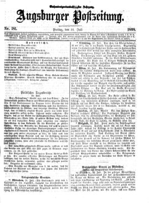 Augsburger Postzeitung Freitag 31. Juli 1868