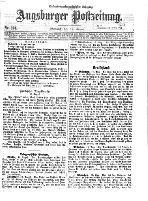 Augsburger Postzeitung Mittwoch 12. August 1868