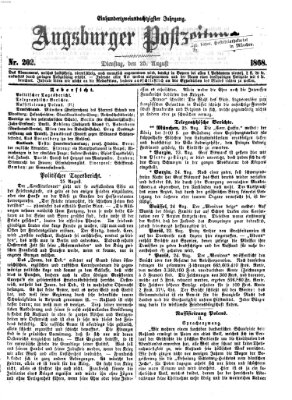 Augsburger Postzeitung Dienstag 25. August 1868