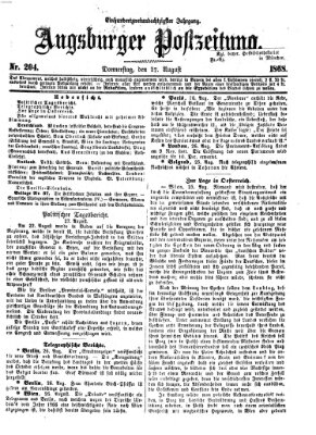 Augsburger Postzeitung Donnerstag 27. August 1868