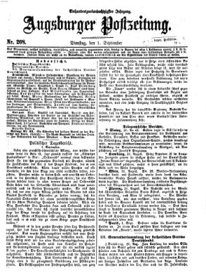 Augsburger Postzeitung Dienstag 1. September 1868