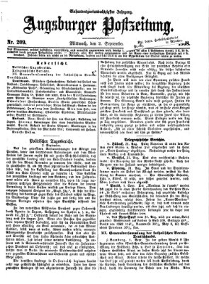 Augsburger Postzeitung Mittwoch 2. September 1868