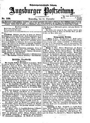 Augsburger Postzeitung Donnerstag 24. September 1868