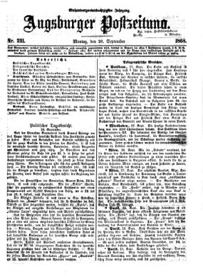 Augsburger Postzeitung Montag 28. September 1868