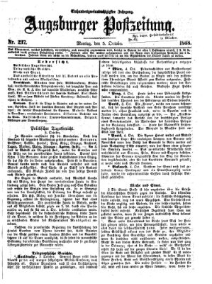 Augsburger Postzeitung Montag 5. Oktober 1868