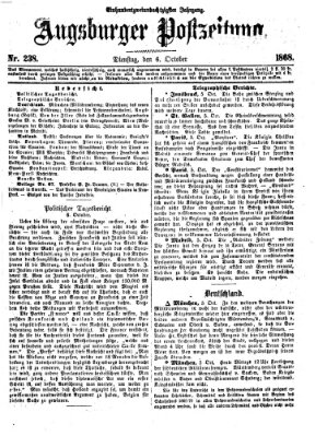 Augsburger Postzeitung Dienstag 6. Oktober 1868