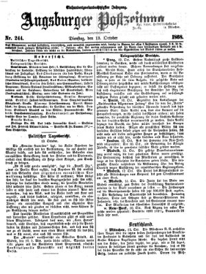 Augsburger Postzeitung Dienstag 13. Oktober 1868