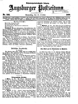 Augsburger Postzeitung Donnerstag 15. Oktober 1868